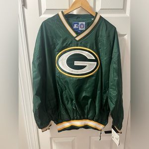 STARTER - NWT 90's Vintage XL Green Bay Packers Football Pullover Windbreaker